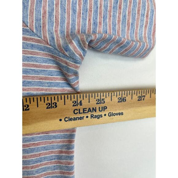 Faherty Mens Size 2XL Blue/Red/White Striped Short Sleeve Button Down Polo Shirt - Picture 6 of 7